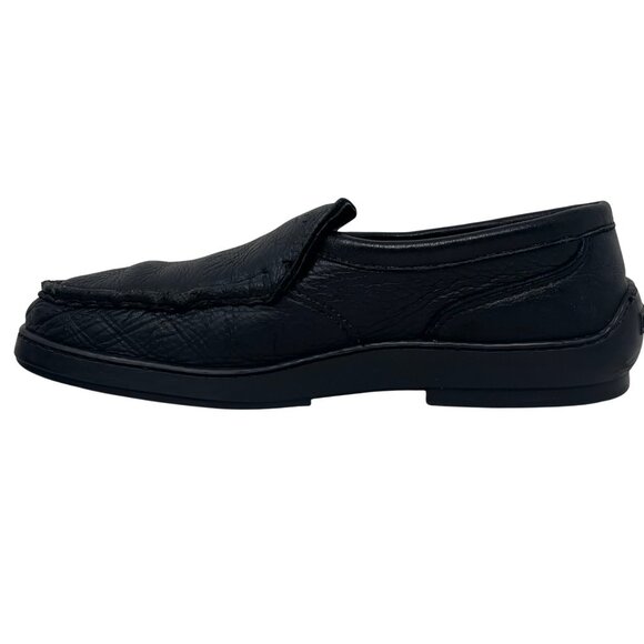 Minnetonka Mens Black Loafer Slip On Double Leather Shoes Size‎ 8.5 - Broken In - Picture 5 of 10